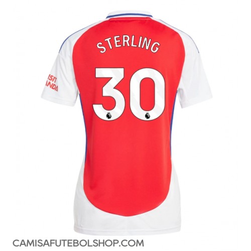 Camisa de time de futebol Arsenal Raheem Sterling #30 Replicas 1º Equipamento Feminina 2024-25 Manga Curta